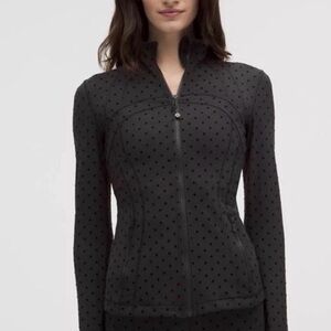lululemon athletica Black Dotted Fitted Zip Jacket